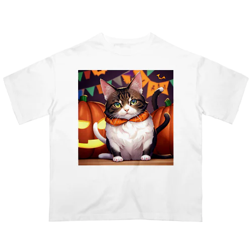 ハロウィンの猫 オーバーサイズTシャツ
