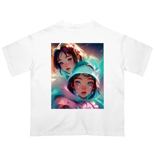 幻想的な風景に二人 Oversized T-Shirt