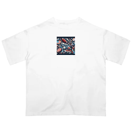  "アメリカンスポーツの輝き" Oversized T-Shirt