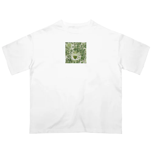 グリーンティーのアート　green tea art オーバーサイズTシャツ