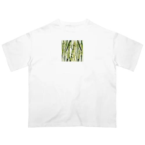 竹林（水彩画） オーバーサイズTシャツ