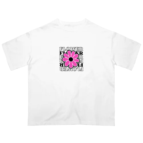 pink flower  オーバーサイズTシャツ