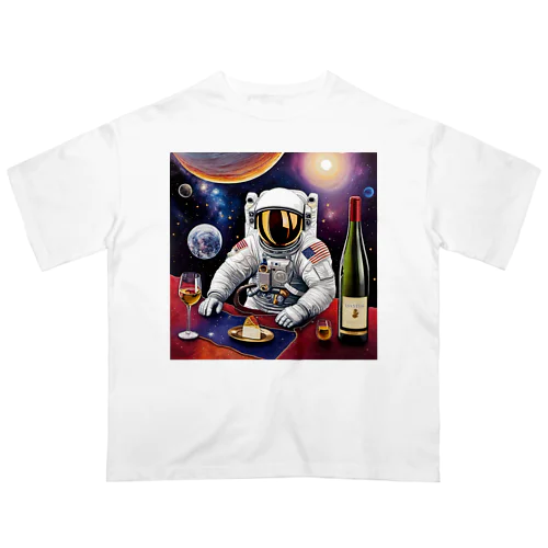 宇宙空間に合うワイン オーバーサイズTシャツ