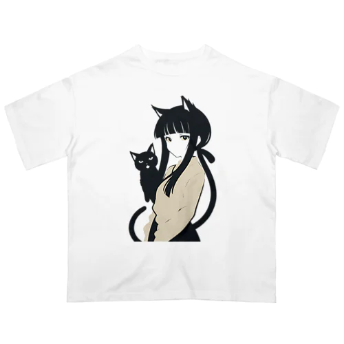 黒猫の少女 Oversized T-Shirt