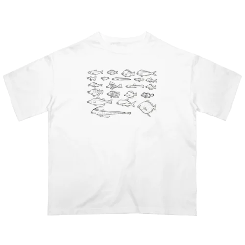 魚群 －無表情－ オーバーサイズTシャツ