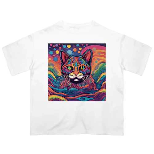 猫　情熱 オーバーサイズTシャツ