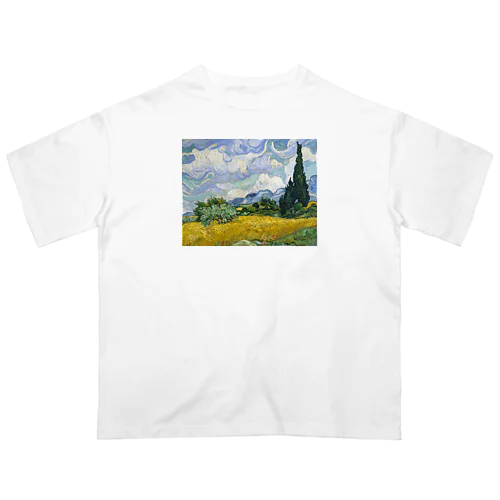 ゴッホ「糸杉のある麦畑」　フィンセント・ファン・ゴッホの絵画【名画】 オーバーサイズTシャツ