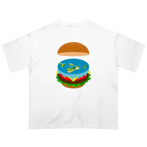 地球平面バーガー説[v2.8k] Oversized T-Shirt