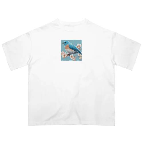 beautiful blue bird オーバーサイズTシャツ