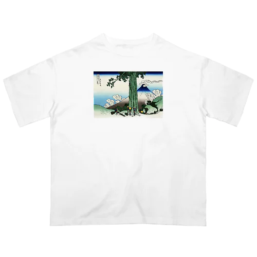 北斎「富嶽三十六景⑰　甲州三嶌越」葛飾北斎の浮世絵 オーバーサイズTシャツ