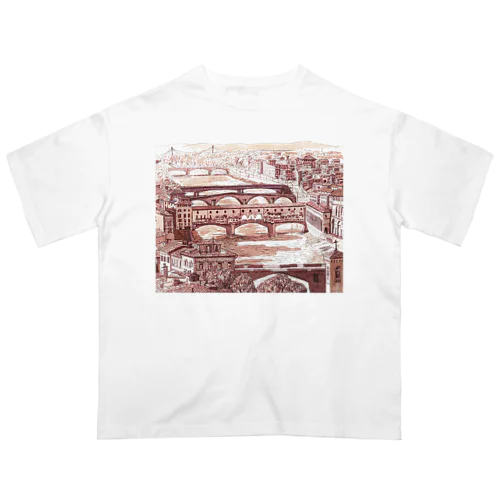 フィレンツェ　ポンテヴェキオの風景 オーバーサイズTシャツ