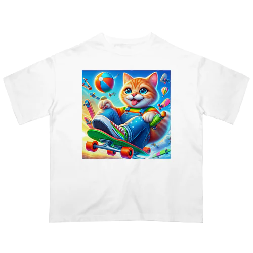 スケボーキャット オーバーサイズTシャツ