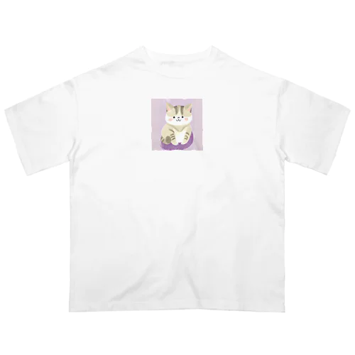 猫の水彩画グッズ オーバーサイズTシャツ