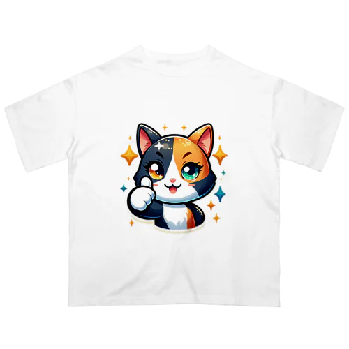 三毛猫のグッドデザイン オーバーサイズTシャツ