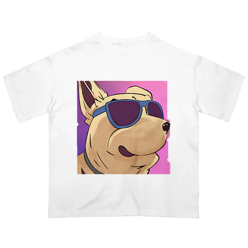 カッコイイ犬のイラストグッズ Oversized T-Shirt