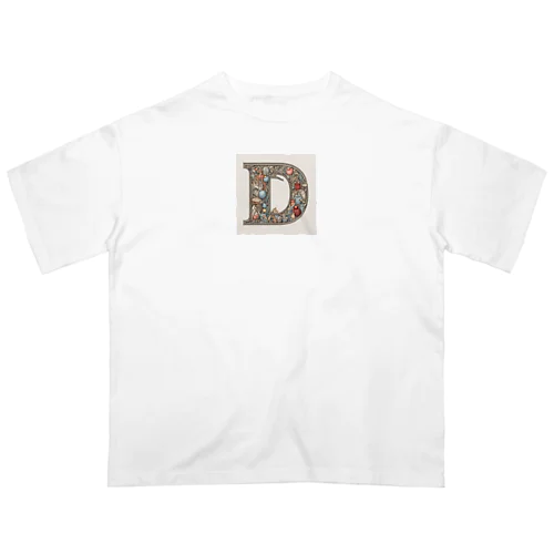 幸運アルファベット　D オーバーサイズTシャツ