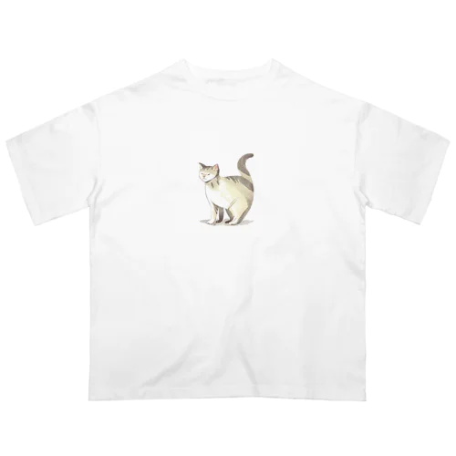 振り向き猫さん Oversized T-Shirt