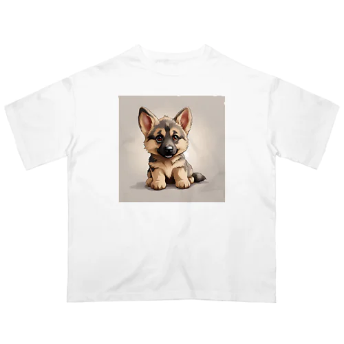 ジャーマン・シェパードの子犬 オーバーサイズTシャツ