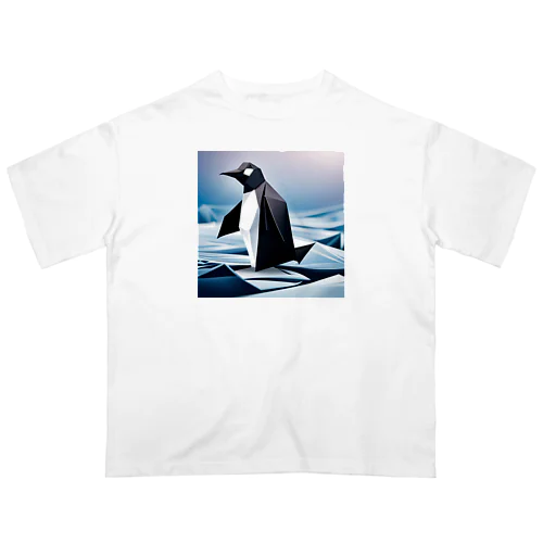 ペンギン（折り紙風） オーバーサイズTシャツ