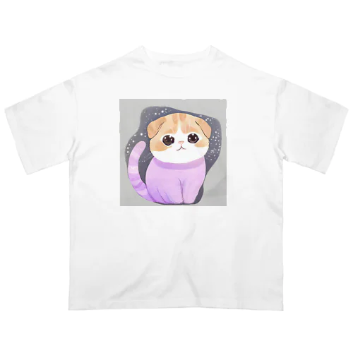 キラキラお目々のスコティッシュフォールド Oversized T-Shirt