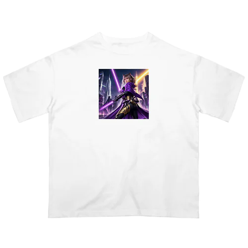 「銀河都市の猫耳戦姫」 - ： "Galactic City's Cat-Eared Warrior Princess" Oversized T-Shirt