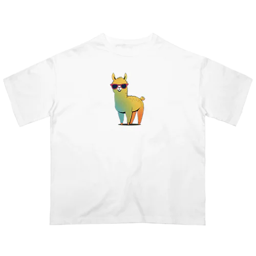 アルパカサングラス【カラフルキュート】 オーバーサイズTシャツ