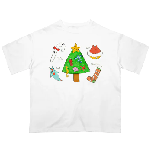 [森図鑑] 海洋生物のクリスマスパーティ オーバーサイズTシャツ