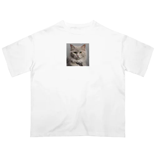 可愛い猫のイラストグッズ オーバーサイズTシャツ