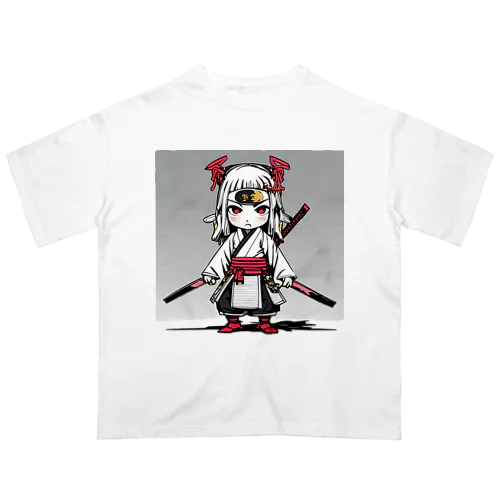 女流Zamurai【侍女-makatachi-】ディフォルメ オーバーサイズTシャツ