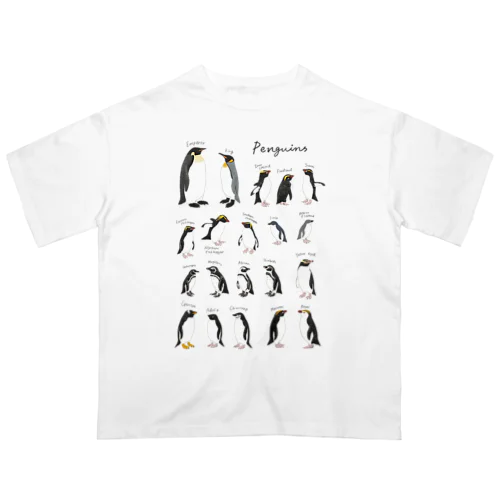 【淡色用】20種のペンギン オーバーサイズTシャツ