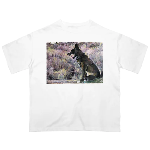 甲斐犬の大あくび オーバーサイズTシャツ