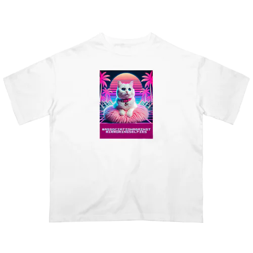 Synthwave_cats オーバーサイズTシャツ