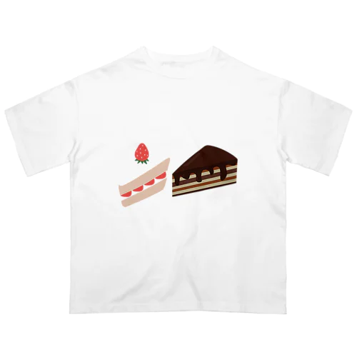 いちごケーキとチョコレートケーキ オーバーサイズTシャツ