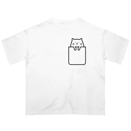 猫inポケット オーバーサイズTシャツ