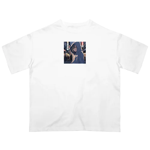 パーカーフードの少女　池袋編2 Oversized T-Shirt
