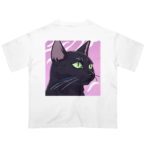かっこいい黒猫3 Oversized T-Shirt