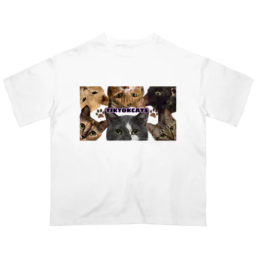 TikTok猫部チラ見オーバーサイズTシャツ オーバーサイズTシャツ