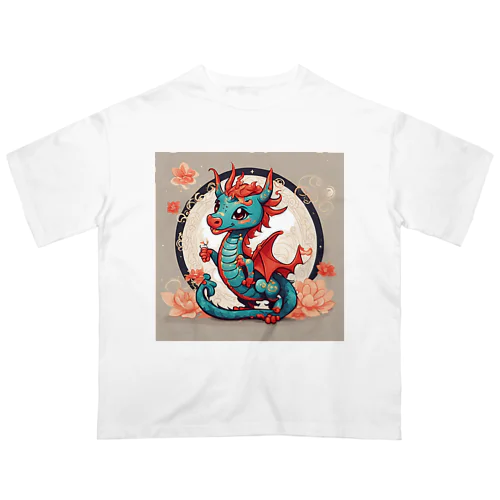 月夜の花龍 オーバーサイズTシャツ