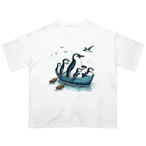 ペンギン ボート漕ぎ オーバーサイズTシャツ