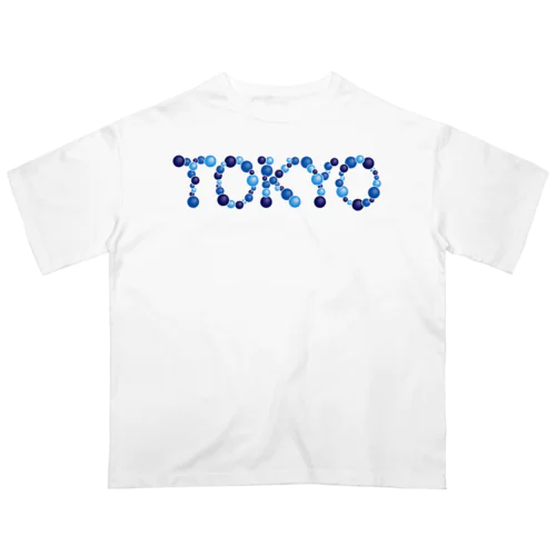 バルーン文字「TOKYO」（青色系） Oversized T-Shirt