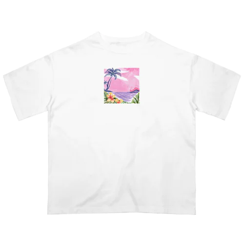 Hawaii　海とハイビスカス オーバーサイズTシャツ