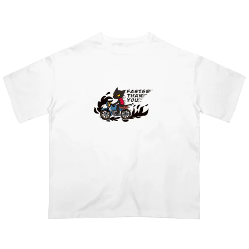 cafe racer cat Oversized T-Shirt