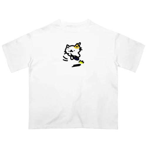 すまっしゅっしゅ！ばどみんとんねこ！ オーバーサイズTシャツ