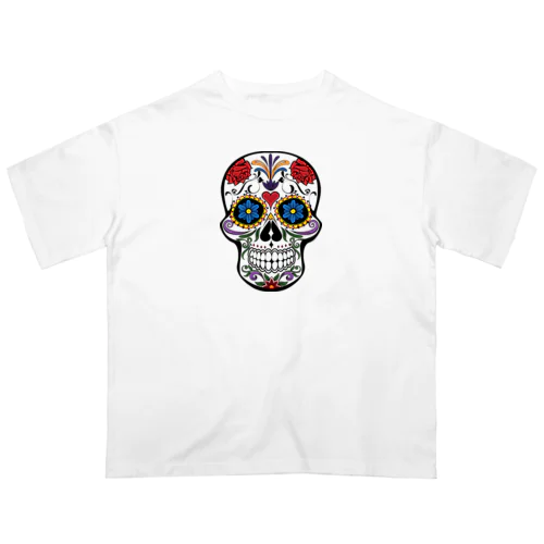 Colorful Skull   カラフル な スカル. はでな 頭蓋骨 オーバーサイズTシャツ