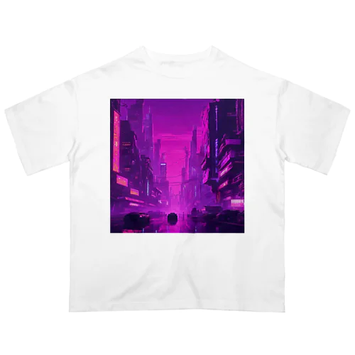 purple オーバーサイズTシャツ