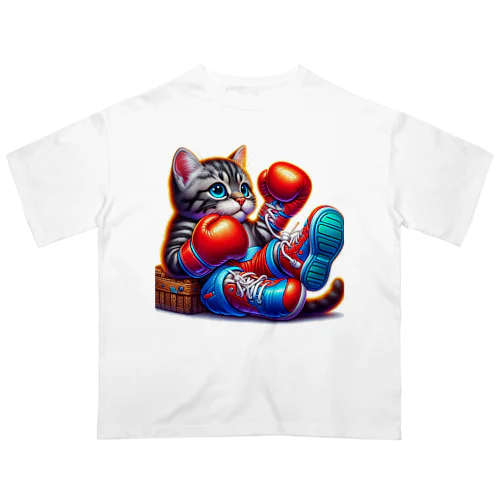 ボクサーになった猫 オーバーサイズTシャツ