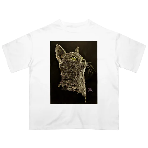 チョークアートシリーズ キリリねこ オーバーサイズTシャツ