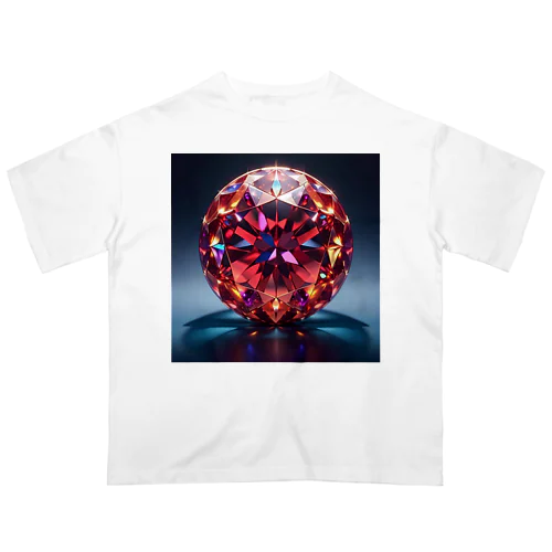 赤い水晶 Oversized T-Shirt