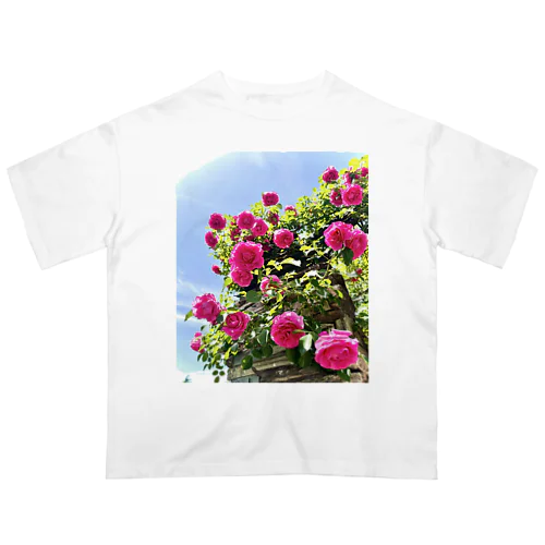 薔薇と青空 オーバーサイズTシャツ