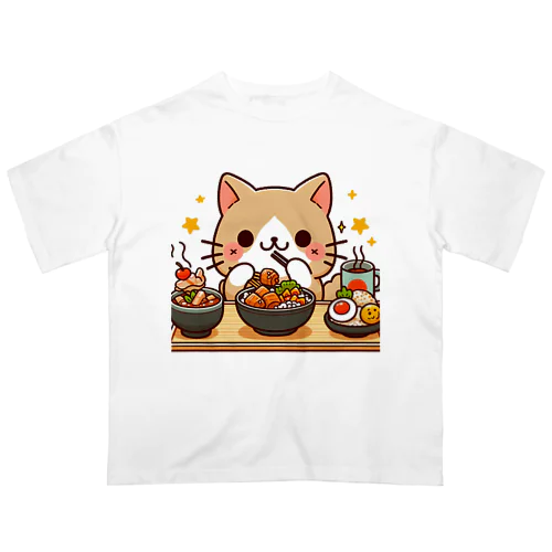 ☆食いしん坊にゃんこ☆ オーバーサイズTシャツ